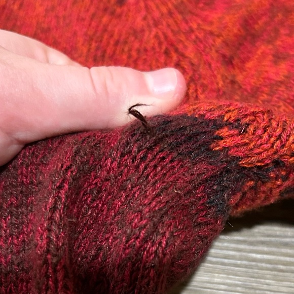 Erika & Co Orange Brown Colorblock Houndstooth Sweater Sz XL Y2K Fall - Picture 9 of 9